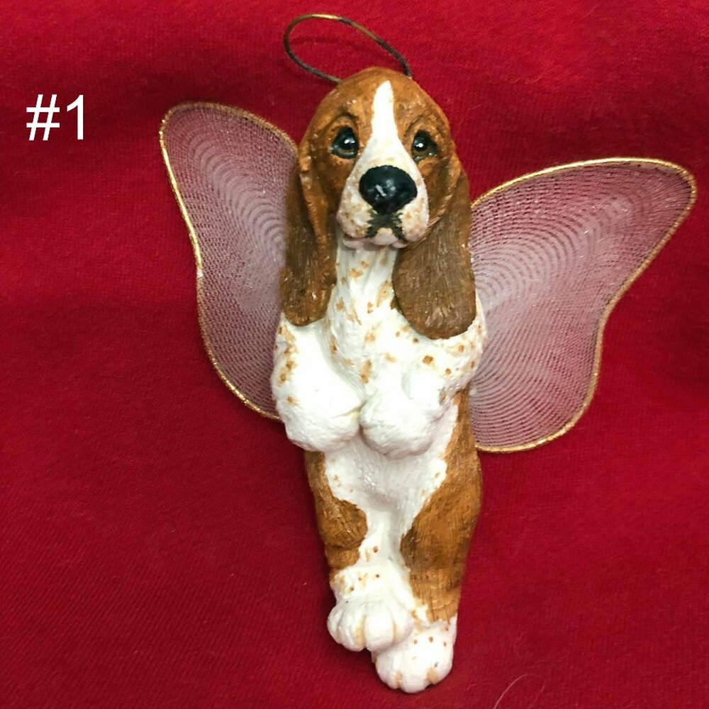 Angel Basset Hound Dog Holiday Ornament